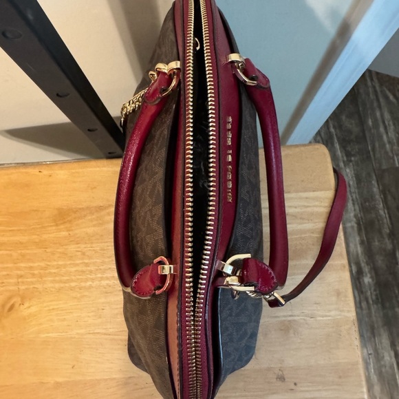 Michael Kors Red and Brown Handbag - Picture 5 of 9